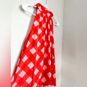 J Crew Gingham Tie Back Halter Top